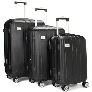 Rio luggage set 3pc exp. 20-24-28 black – dark blue – pink - silver