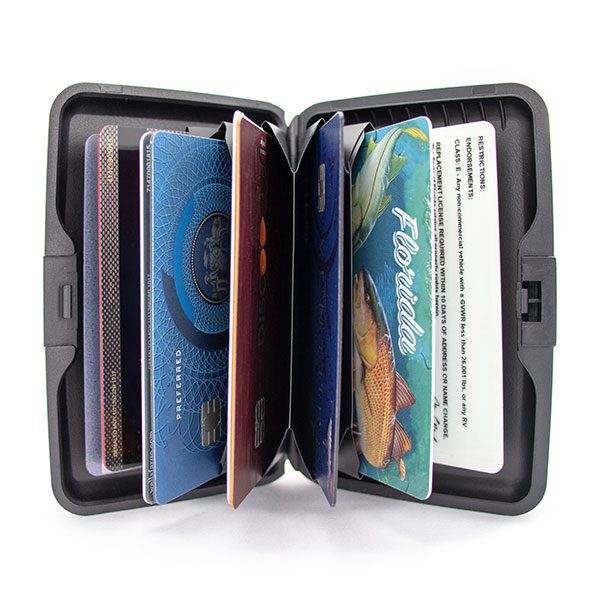 Rfid aluminum wallets in blister