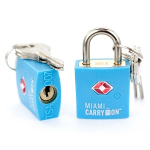 Miami Carry On -TSA 2 Lock 4 Keys color in a blister LIGHT BLUE