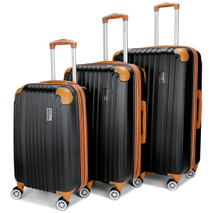 Miami CarryOn Collins 3 Pieces Expandable Retro Spinner Luggage Set